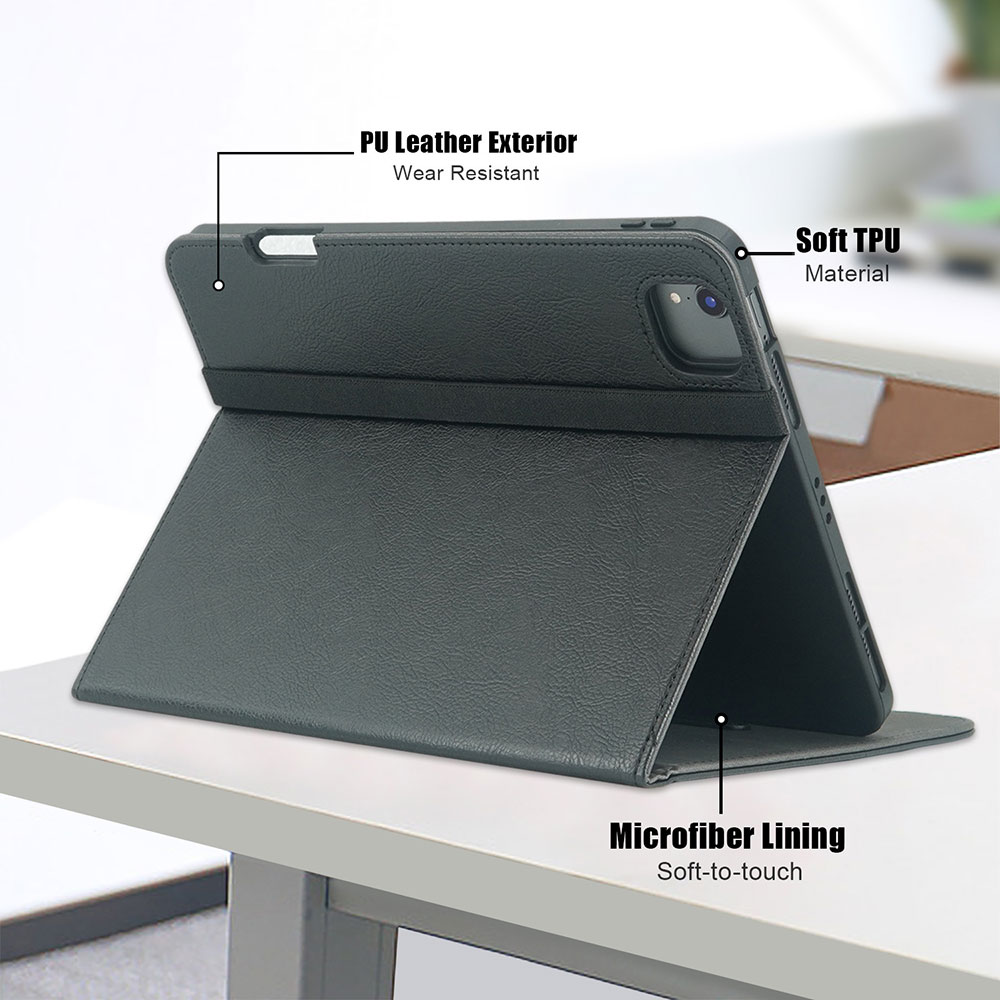 Laudtec Fold Stand Leather Flip Case for iPad Air 11 2025 PU Leather Folio Cover Flip Stand Shell for iPad Air 5