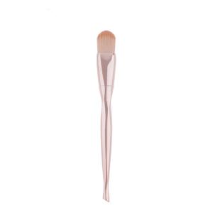 Brosses faites sur commande de maquillage de logo de silice molle, poignée plaqu