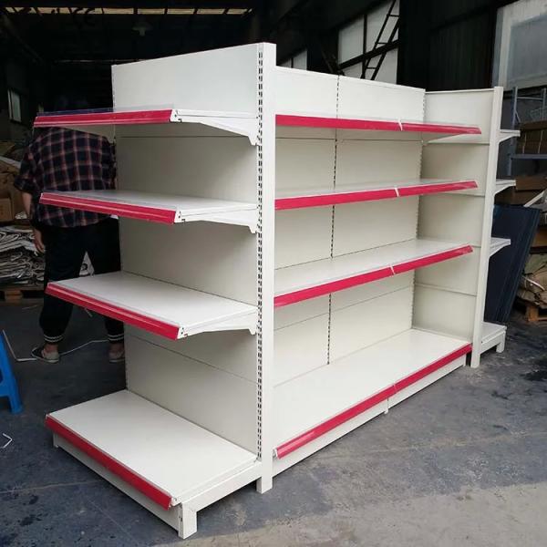 Factory custom color size metal white gondolas store shelf supper market shelves