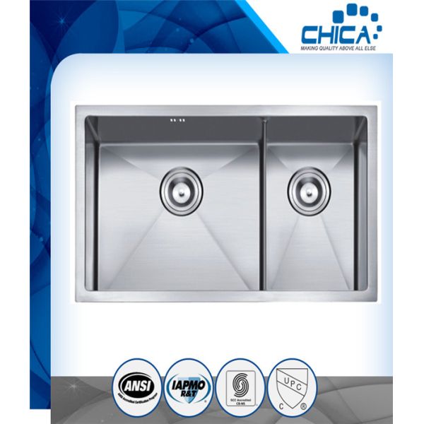 Double Bowl Polishing Kitchen Stainless Steel Sinks with very cheap price