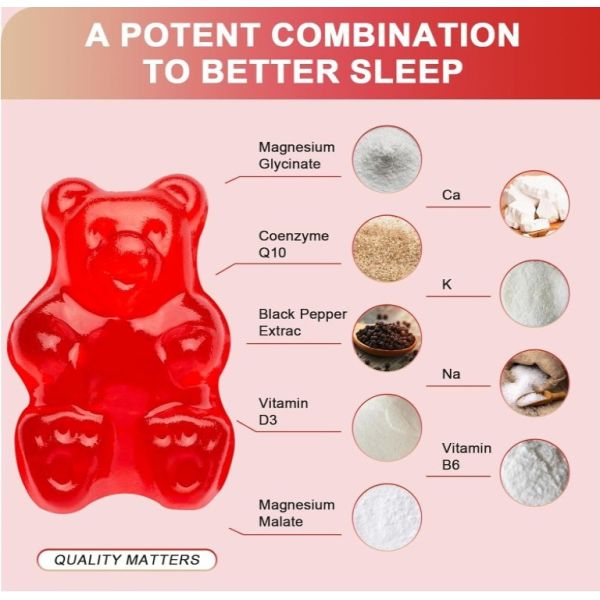 Magnesium Glycinate Calm Gummies For Better Sleep And Muscle & Bone Support Sugar Free