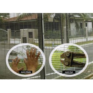 Green PVC Coated 358 Security Fencing Anti Climb Rectangle Hole