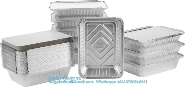 2.25LB (8.5X6) Oblong Pans - To Go Containers With Lids - Disposable Tin Foil Pans Catering, Meal Prep