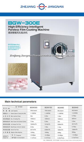 Poreless Pill Coating Machine High Efficiency Intelligent Pharmaceutical Machinery Supply