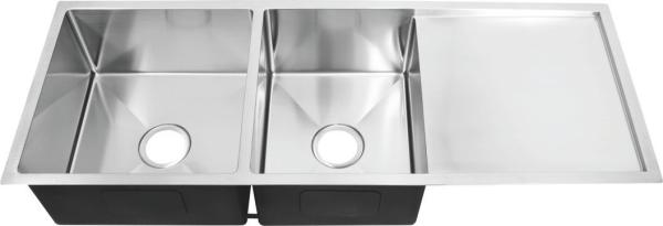 Dissipador de aço inoxidável de 16 calibres com escorredor de pratos, banca da cozinha feito a mão de Undermount