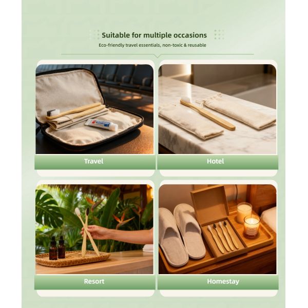 Natural Handle Soft Bristles Bamboo Toothbrush Biodegradable Eco Friendly Adult Children Portable ToothBrush