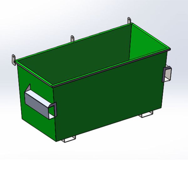 Commercial Front Load Trash Container 4-6mm Steel Construction For Garbage Collection