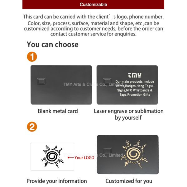 4 Colors Engraving Dual Interface Digital  Enable Contactless Metal Visa Credit Debit Card Blank With NFC