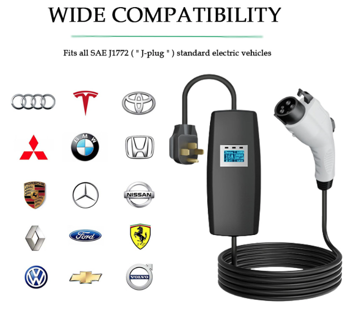 заряжатель 3.5KW/7KW/11KW/22KW 16A 32a 110V-450V портативный EV для заряжателя Id4