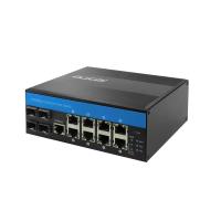 OLYCOM controlou o interruptor exterior L2 10/100/1000M 8 RJ45 portuário 4 SFP portuário com ruído Vlan montado trilho QoS STP/RSTP
