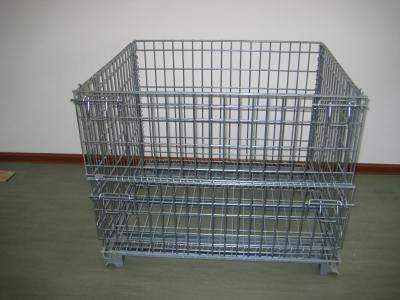 Caixa de armazenamento de metal galvanizado / recipiente de malha de arame elétrico dobrável para porta-malas