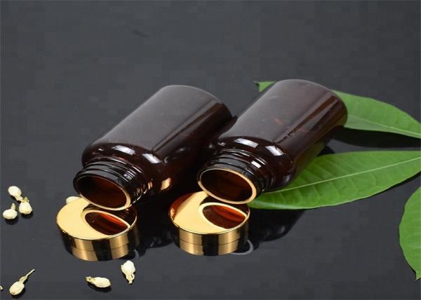 Amber 190cc Empty Pill Bottles , Aluminium Screw Cap Plastic Medicine Bottles