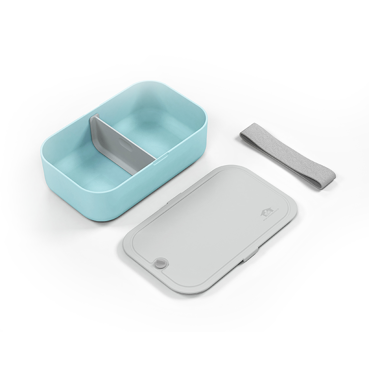 Large Capacity 1000ml Blue Rectangle BPA Free Food Container with Movable Divider
