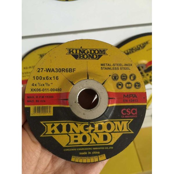 kingdom bond grinding wheel&cutting wheel 100*6*16mm for stainless steel