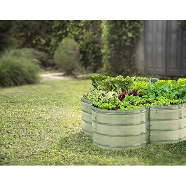 Galvanized Raised Garden Beds Outdoor Planter For Gardening Vegetables 3*3*1 Ft Irregular Sharp Metal Garden Box(Sliver)