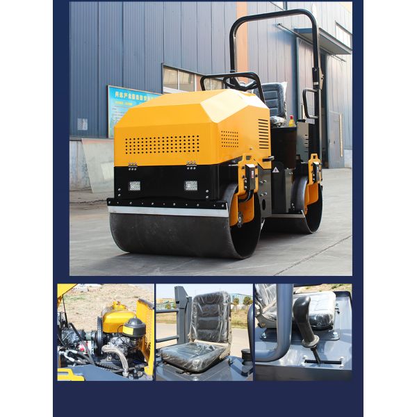 2 Ton 3 Ton Ride on Road Roller Hydraulic Vibratory Compactor Double Drum Roller for Sale