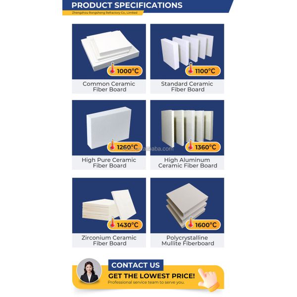 Furnace Kiln Boiler Refractory Materials Ceramic Fibre Board 1260C 1430C Aluminum Silicate Insulation Boards