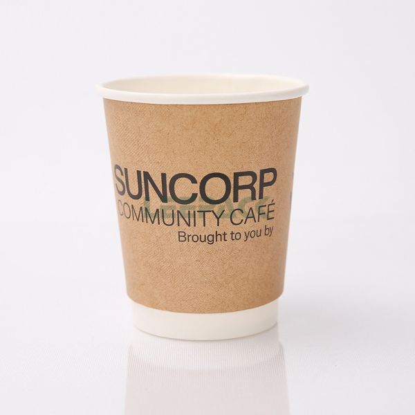 Customized kraft paper cups 8oz 10oz 12oz 16oz double wall disposable hot drinking coffee paper cup with lids
