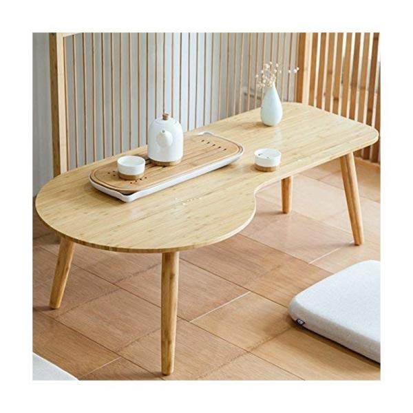 Mesa de café de madeira de bambu para escritório