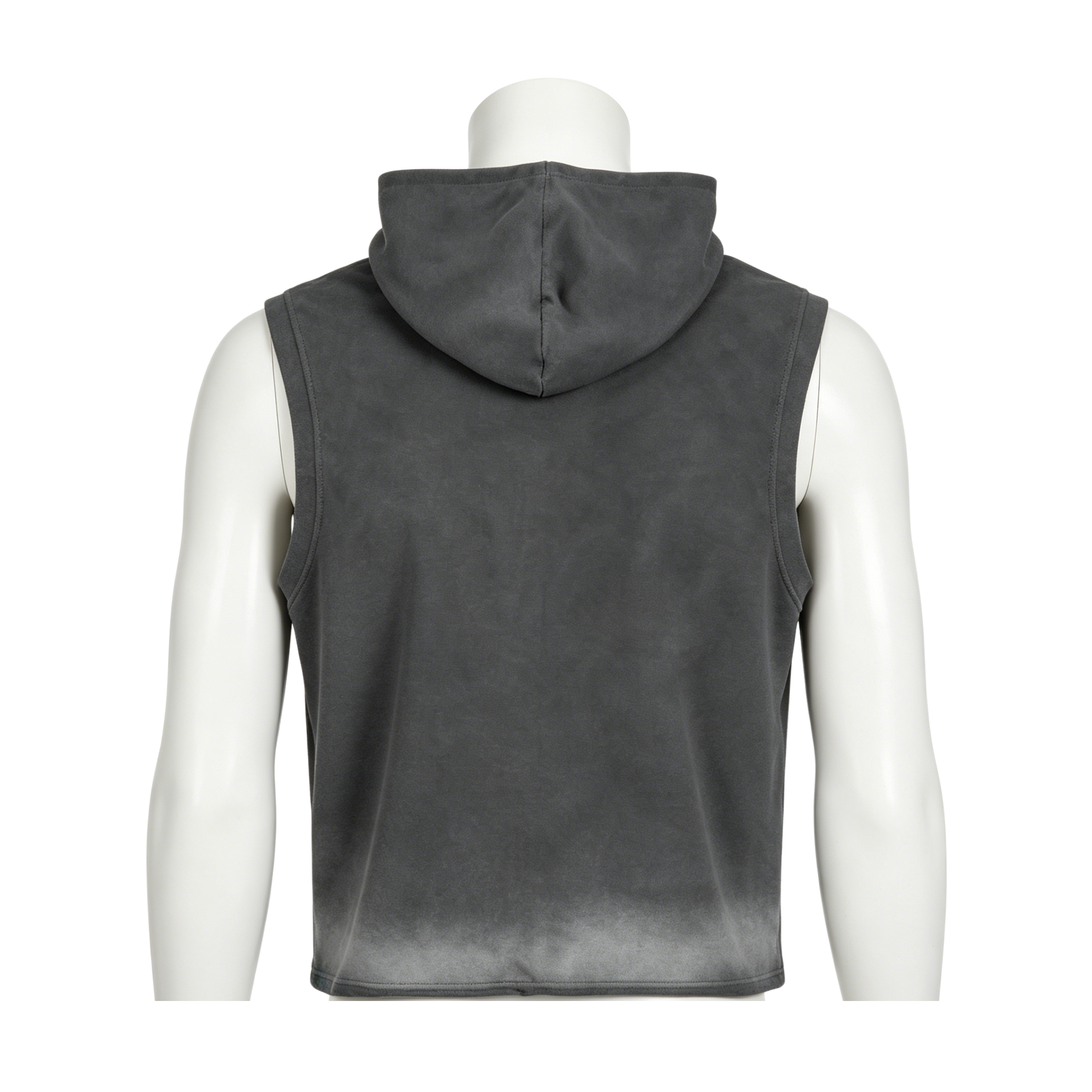 Men’s Vintage Washed Hooded Vest 240G Oversized Sleeveless Streetwear Zip-Up Jacket