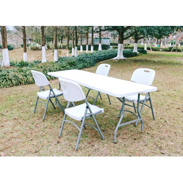 Popular Outdoor White Plastic Folding Chairs With Two Bars Strengthened