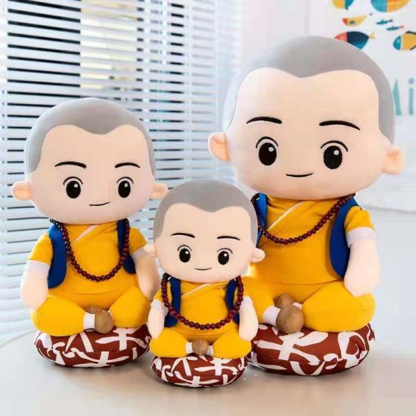 OEM 30cm 40cm 50cm Meditate A Zen Little Monk Doll Plush Toys