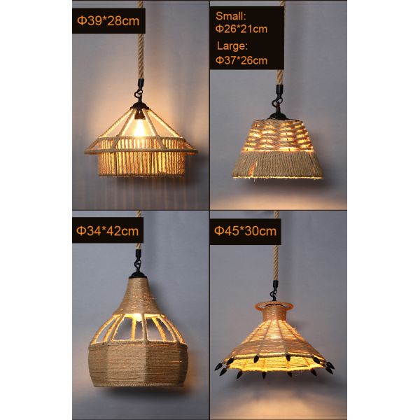 Vintage Pendant Lamp E27  Rope Iron Lampshade For Bar Shop/Coffee House Loft pendant lamp(WH-VP-247)