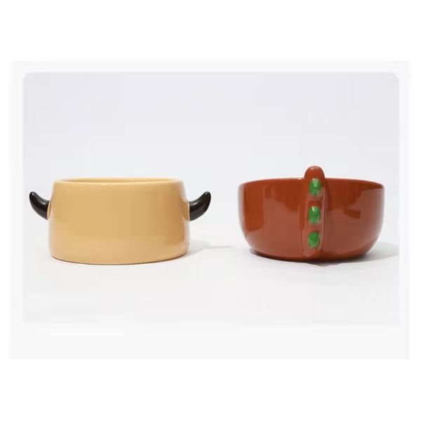 Creative Durable Pet Ceramic Bowls , Ceramic Dog Feeders Eco Friendly ODM