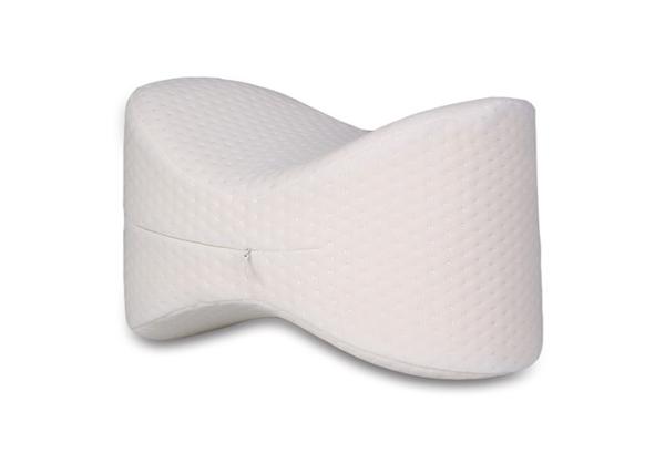 White Pain Relief Memory Foam Knee Pillow For Sciatic Nerve , Sleeping Knee Pads