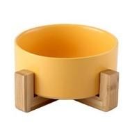 Rounded Marble Ceramic Pet Bowl With Elevated Stand Japan Style Printed
