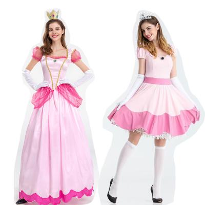 Cosplay Costume Halloween Rave Party Mario Princesa Toadstool Peach Game