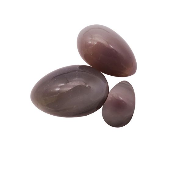 Polished Folk Art Grey Agate Stone Eggs Yoni Egg Set for Women Kegel Style Polished