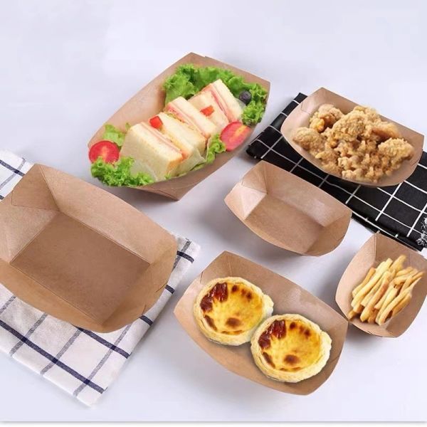 0.25LB 25# Biodegradable Disposable Tableware Boat Frie Snack Trays