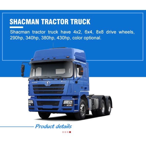 Euro2 Emisión Shacman F3000 Tractor 6X4 Camión de remolque con 351-450 caballos de fuerza