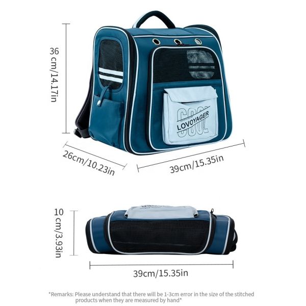 36cm 14.17in Foldable Pet Carrier Bag For Dogs Cats