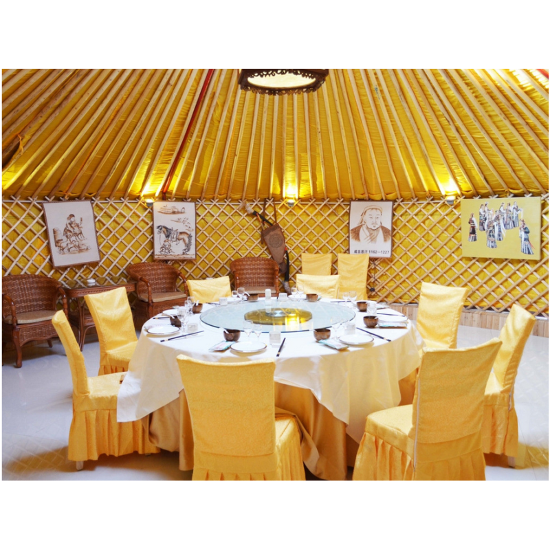 Anti - Snow Yurt Style Camping Tent , Heat Preservation Mongolian Nomad Tent
