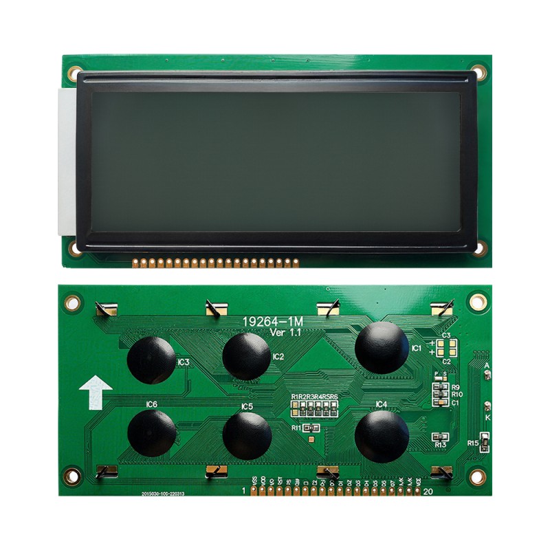 19264-1M Gray Film ST7920 Industrial Control Instrument With Built-in Chinese Character Library Serial And Parallel Port Module