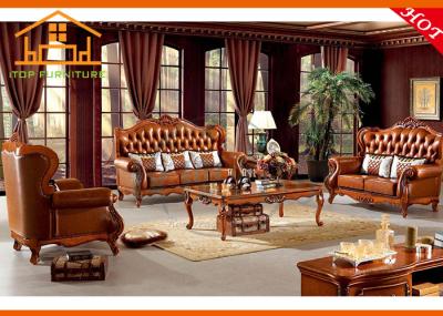 2016 Antique luxury genuine leather pictures teak wood sofa furniture sets