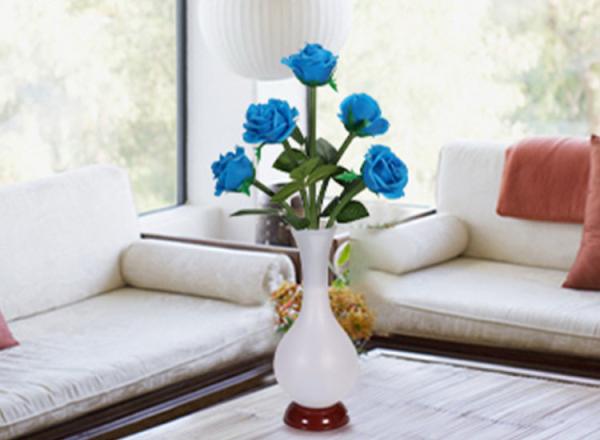 LED Simulation Rose Vase Lamp Bedroom Modelling Table Small Night Lights Flower Bedroom Decorative Lamp