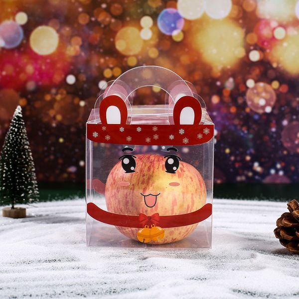 Cajas de manzanas de caramelo plegables PET transparentes para el embalaje de regalos personalizados de Navidad