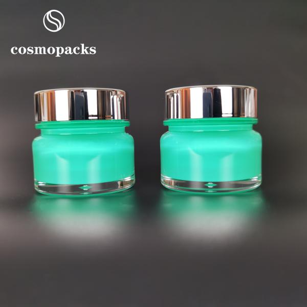 Claro - selagem de creme cosmética dos frascos 30g da máscara facial redonda verde boa