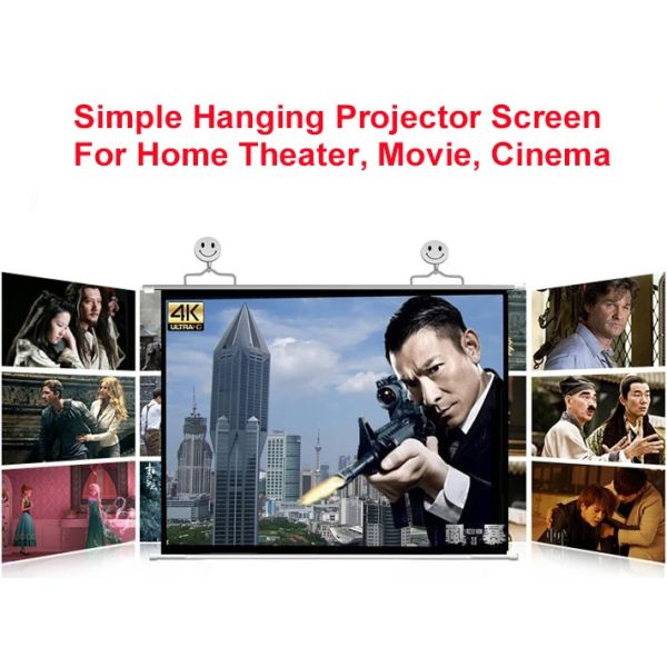 HD Home Warp Knitting Portable Folding Splicing Wall Hanging Projection Screen 16:9 120