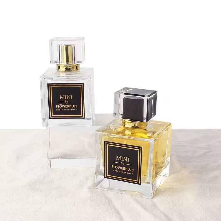 Стекло флакона духов квадрата прозрачное пустое с крышкой 100ml 50ml