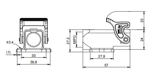 3A Surface Mounting Heavy Duty Connector Housings