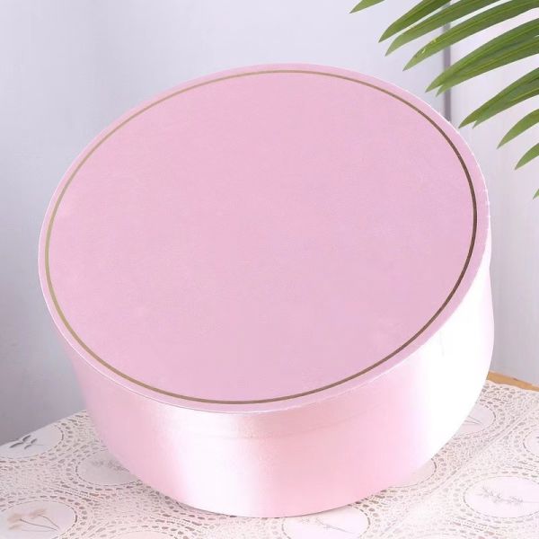 Luxury Black Silk Round Tube Paper Packaging Rigid Cardboard With Hat 20cm Diameter