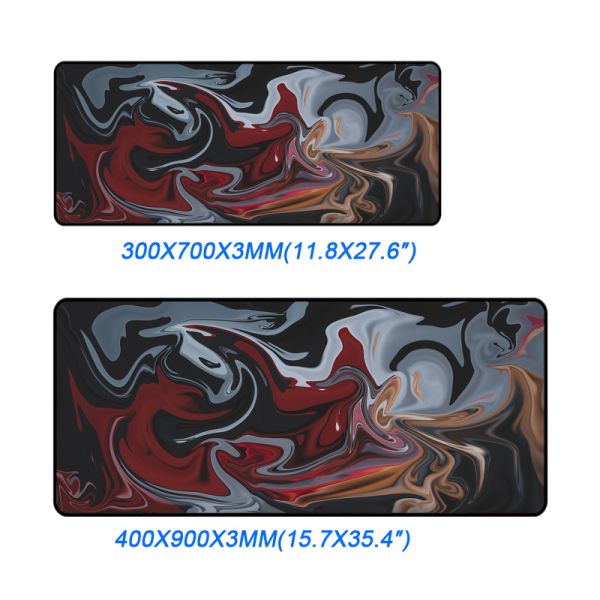 Large Extended Desk Gamer Rubber Pad 30x70 Cartoon Abstraction Fluid Custom Mousepad
