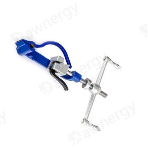 Ferramenta ergonômica de fixação de bandas de aço inoxidável azul para juntas de embraiagem de cabos de fibra óptica
