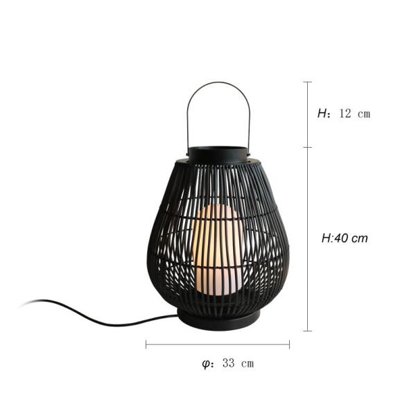 IP44 Waterproof Rattan Garden Lanterns For Outdoor Landscape Floor