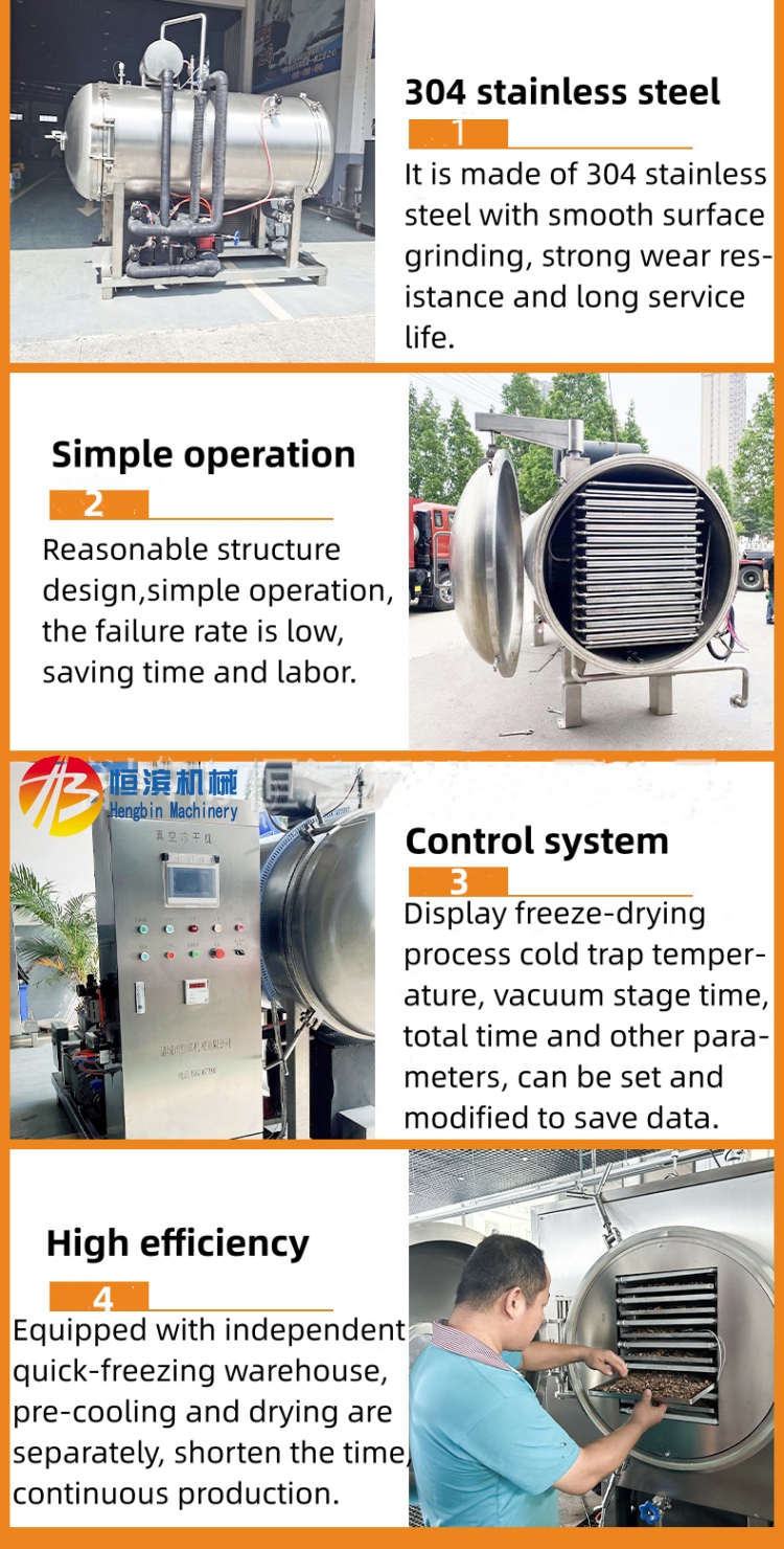 Промышленность пищевых напитков Вакуумные морозильные сушильные машины для фруктов овощей морепродукты