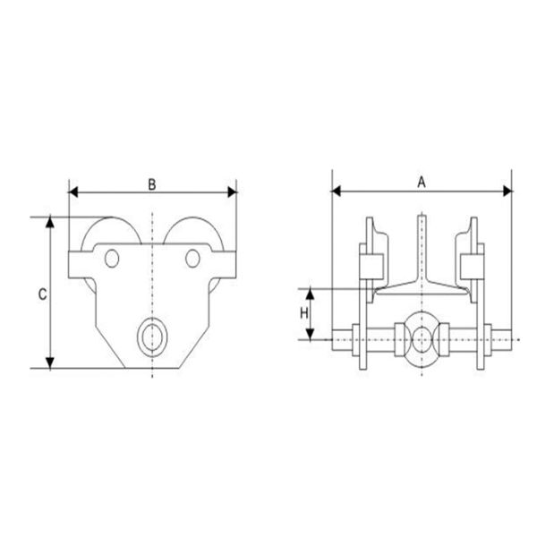 Chariot courant simple avec le dispositif anti-collision 0,5 tonnes - 5 tonnes